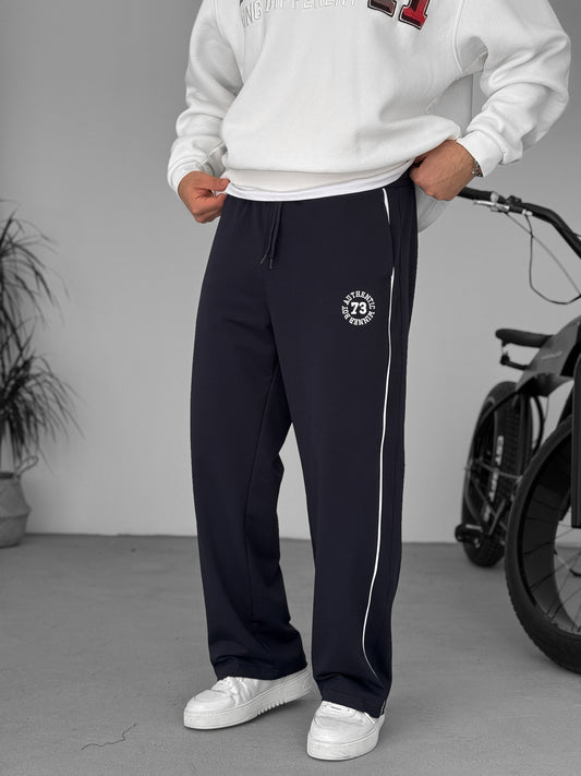 Men's black Track Pants with Side Stripe